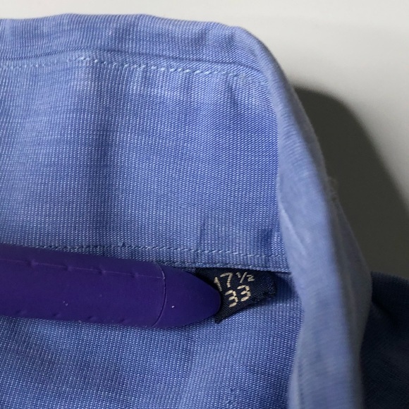 Burberry Blue Men Sz 17.5 33 XL Button Down Shirt - Picture 4 of 5